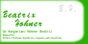 beatrix hohner business card